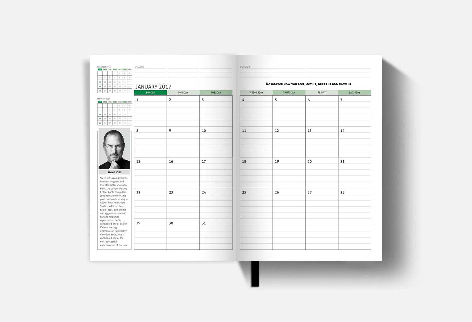 Annual Diary cum planner inside pages