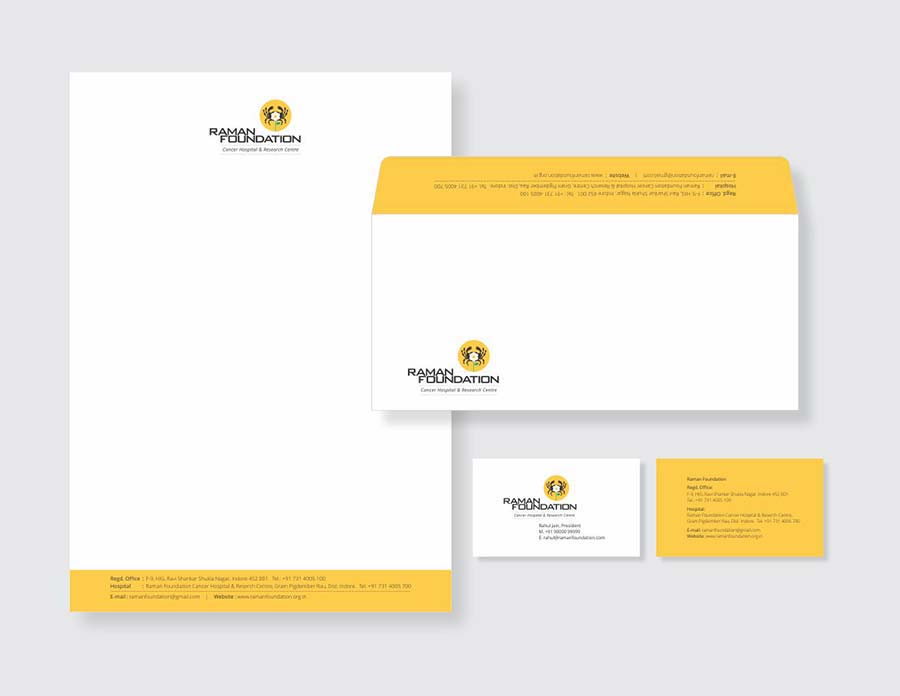 Raman Foundation- cancer hospital and research cenre stationery
